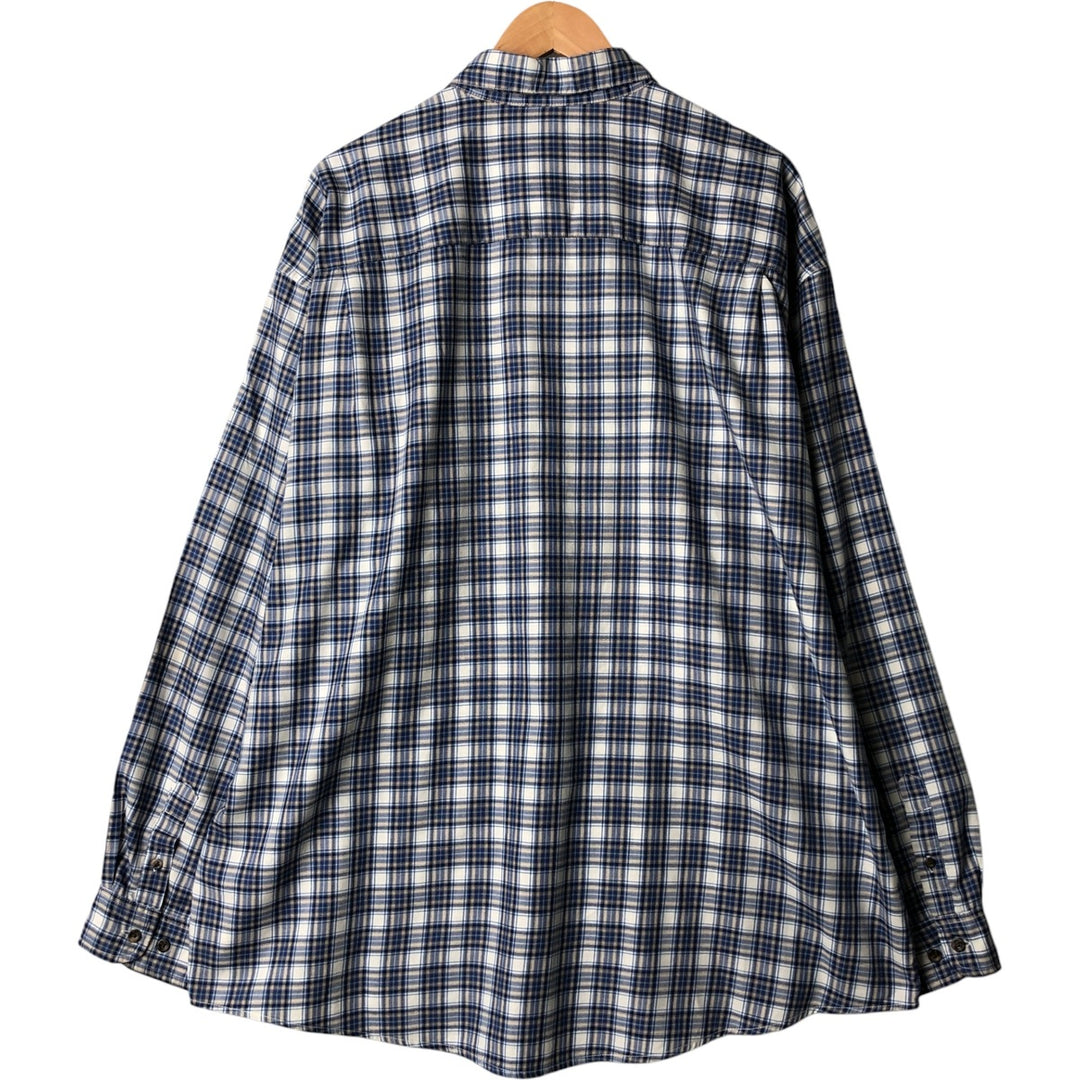 Eddie Bauer Men's Long Sleeve Cotton Check Shirt, Size XXL cotton blue type Vintage Second Hand