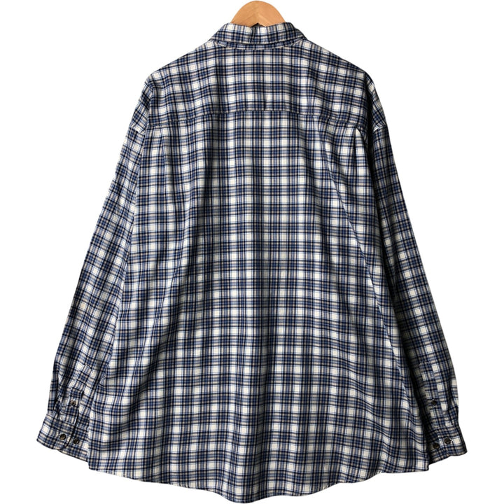 Eddie Bauer Men's Long Sleeve Cotton Check Shirt, Size XXL cotton blue type Vintage Second Hand