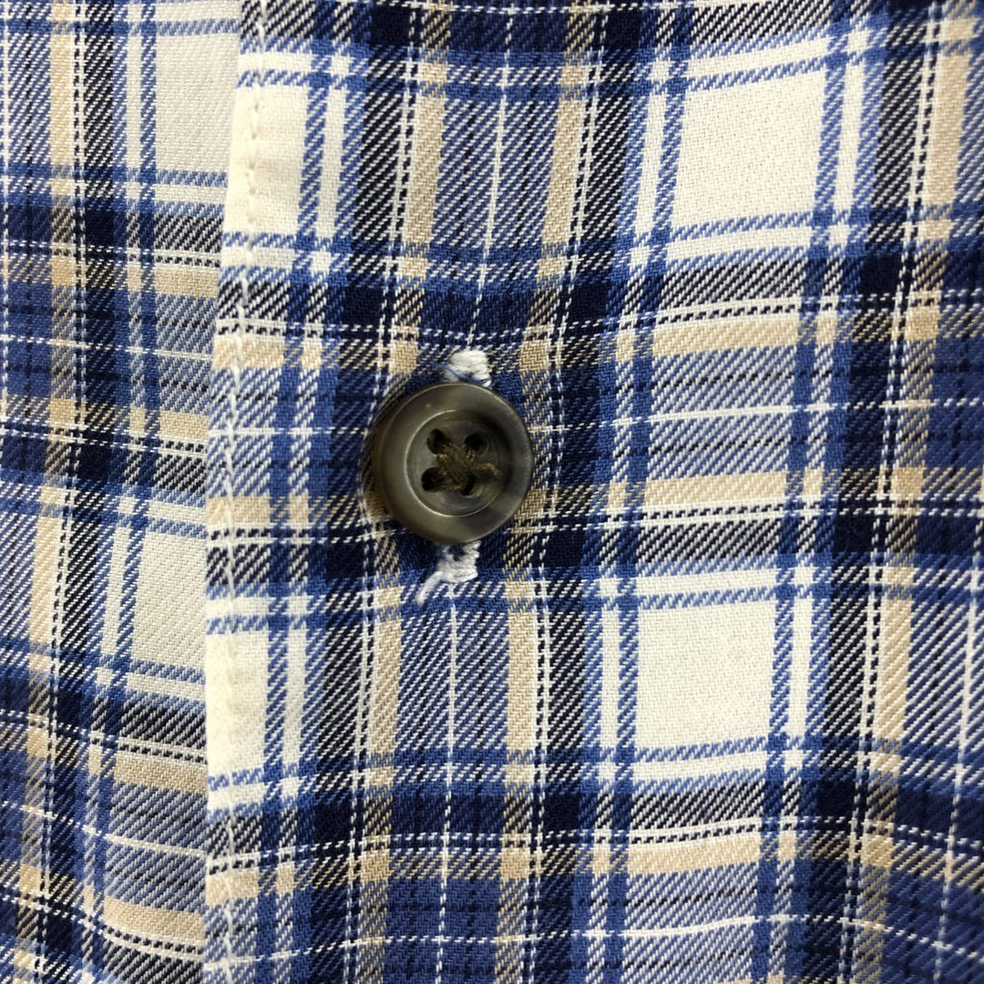 Eddie Bauer Men's Long Sleeve Cotton Check Shirt, Size XXL cotton blue type Vintage Second Hand