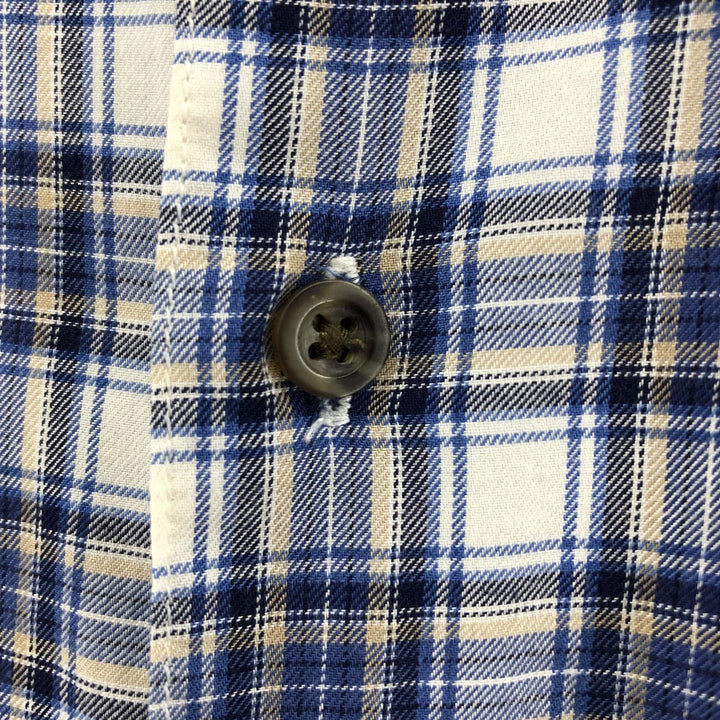 Eddie Bauer Men's Long Sleeve Cotton Check Shirt, Size XXL cotton blue type Vintage Second Hand