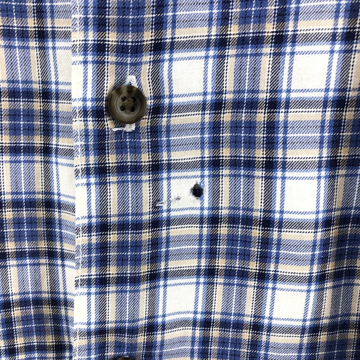 Eddie Bauer Men's Long Sleeve Cotton Check Shirt, Size XXL cotton blue type Vintage Second Hand