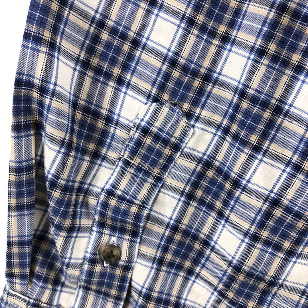 Eddie Bauer Men's Long Sleeve Cotton Check Shirt, Size XXL cotton blue type Vintage Second Hand