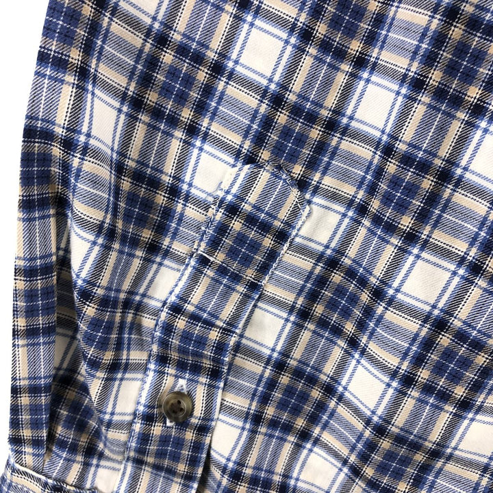 Eddie Bauer Men's Long Sleeve Cotton Check Shirt, Size XXL cotton blue type Vintage Second Hand