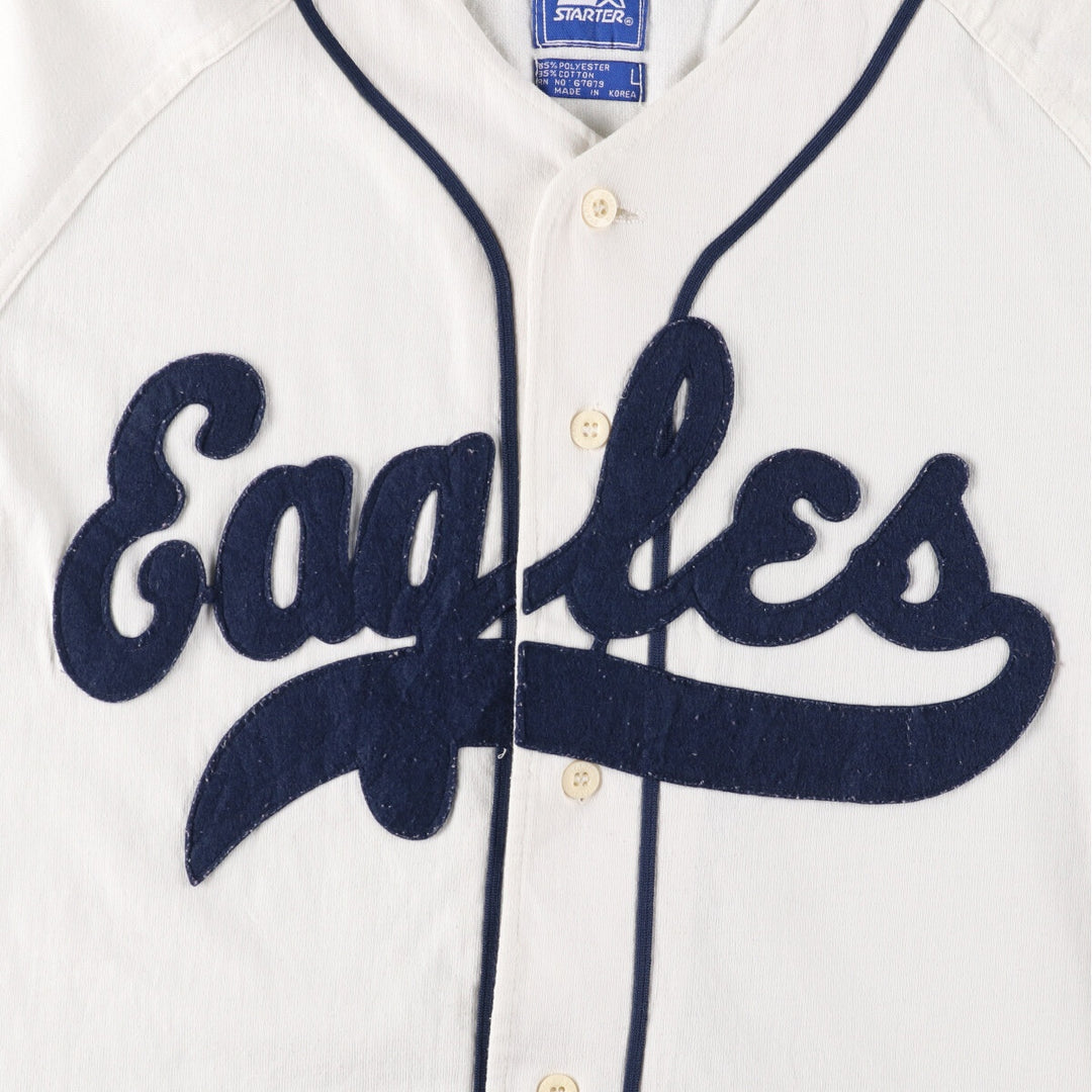 90'S Starter Game Shirt Baseball Shirt Men's Size L Vintage polyester white type Vintage Second Hand