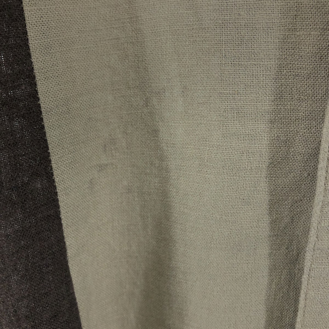 Haggar Washable Linen Two-tone short-sleeve open-collar linen x rayon shirt, box shirt, men's size L linen brown type Vintage Second Hand