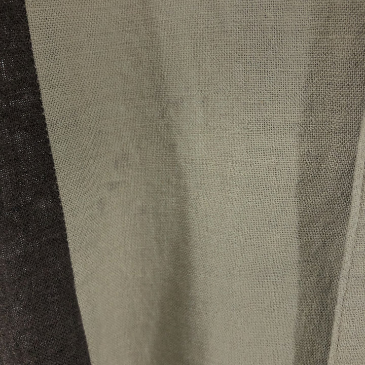 Haggar Washable Linen Two-tone short-sleeve open-collar linen x rayon shirt, box shirt, men's size L linen brown type Vintage Second Hand