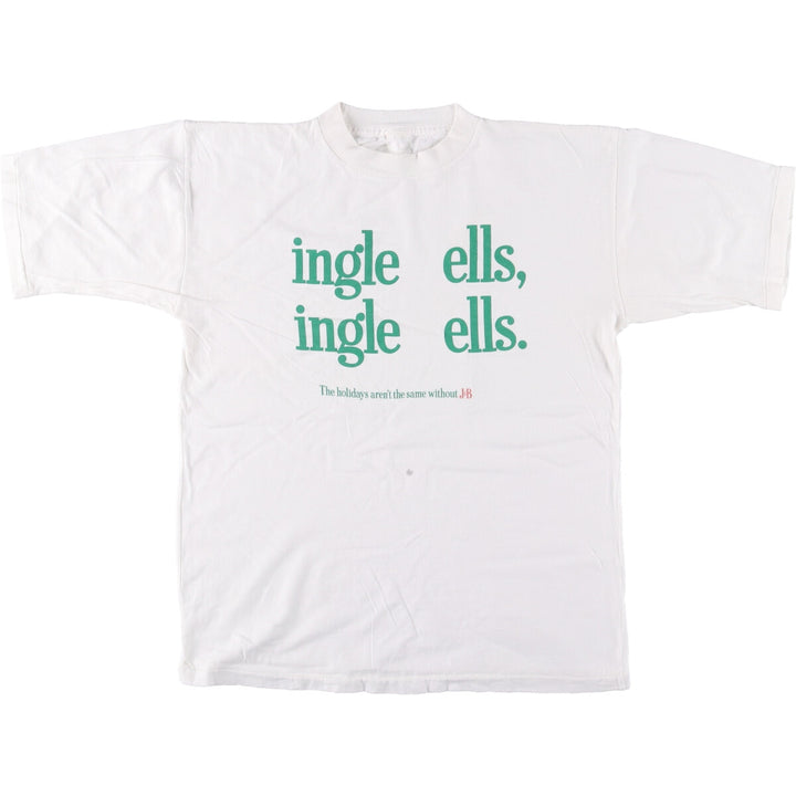 Vintage message print T-shirt, men's size M unclear white type Vintage Second Hand