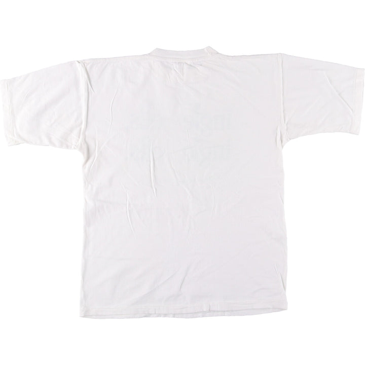 Vintage message print T-shirt, men's size M unclear white type Vintage Second Hand