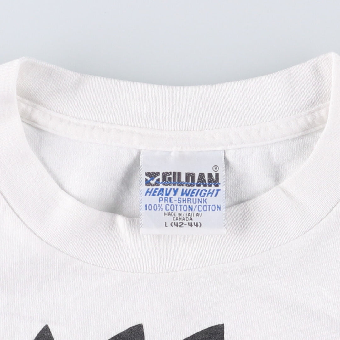 90'S Gildan WALK FOR AIDS printed T-shirt, made in Canada, men's size L, vintage cotton white type Vintage Second Hand