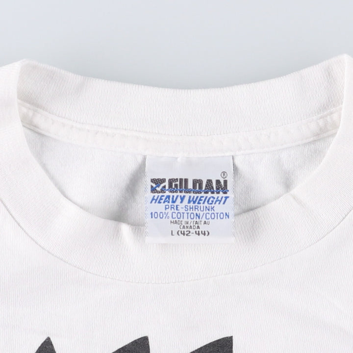 90'S Gildan WALK FOR AIDS printed T-shirt, made in Canada, men's size L, vintage cotton white type Vintage Second Hand