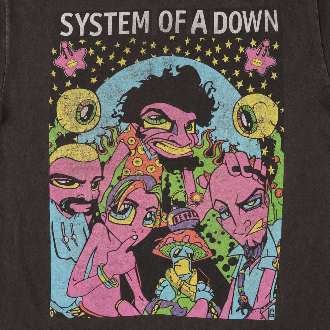 Hanes System of a Down Band T-shirt, Men's S size cotton Charcoal Vintage Second Hand