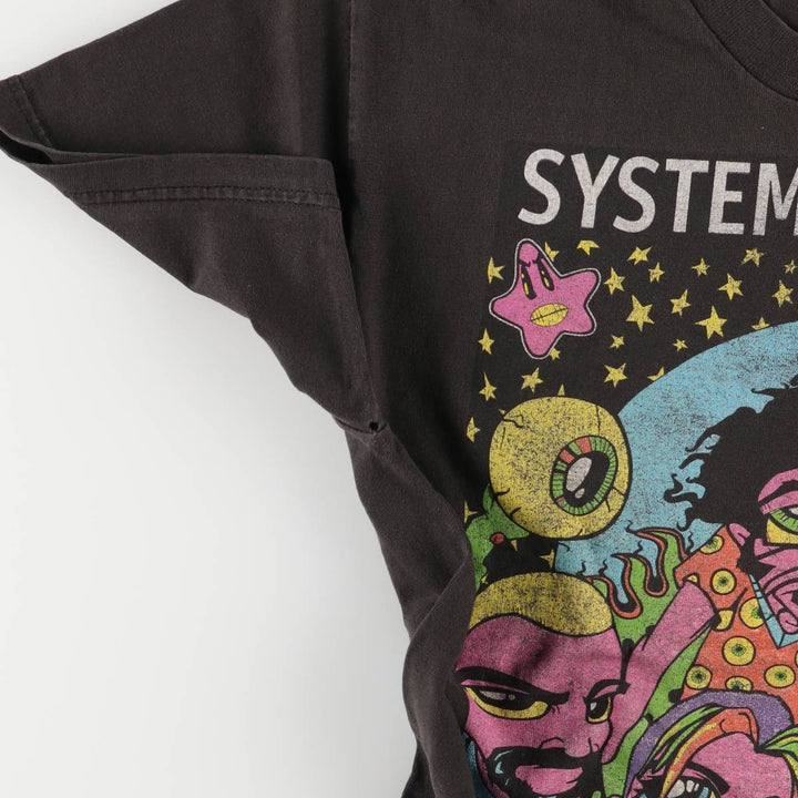 Hanes System of a Down Band T-shirt, Men's S size cotton Charcoal Vintage Second Hand