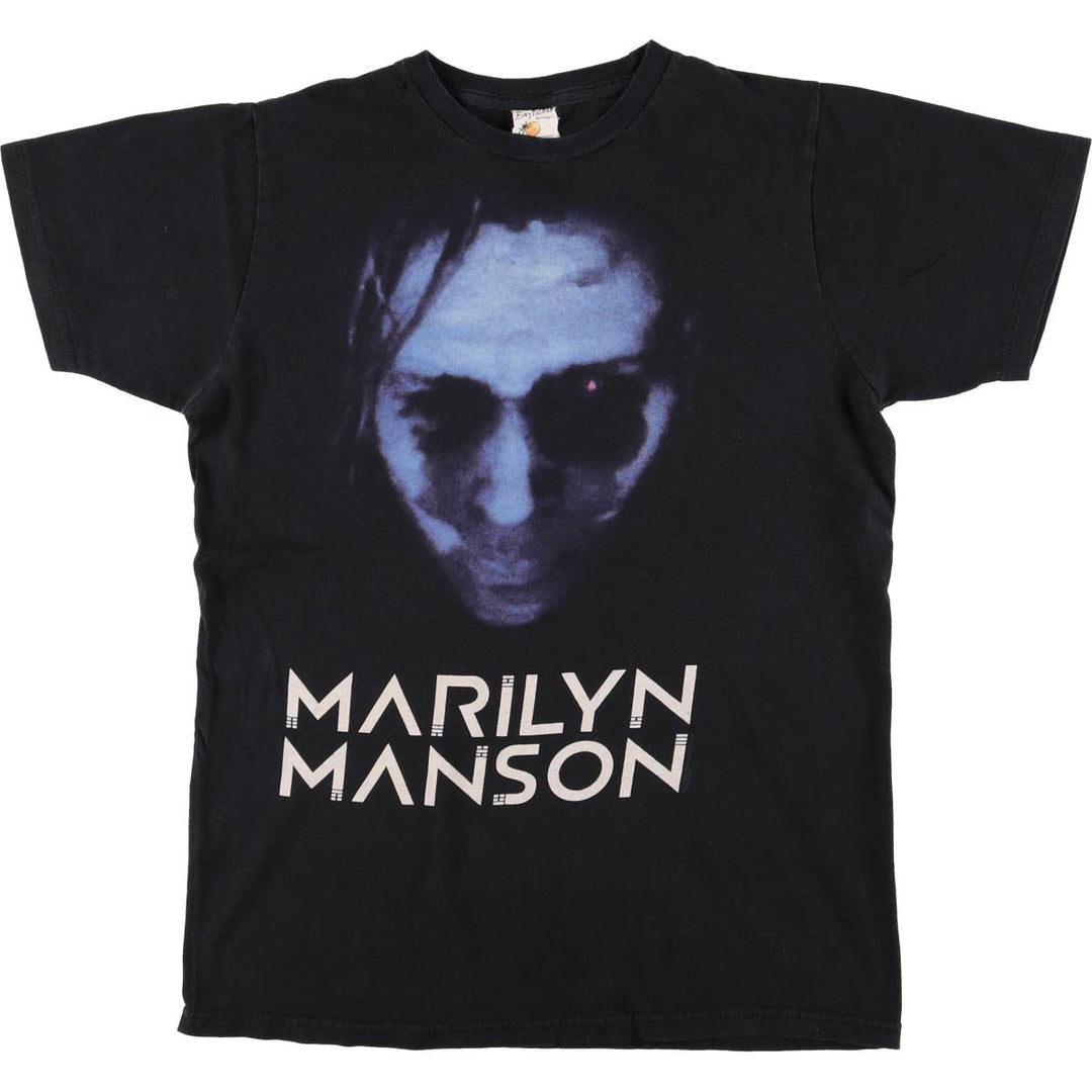 BAY ISLAND MARILYN MANSON Marilyn Manson Band T-shirt Band T Men's M size cotton black type Vintage Second Hand