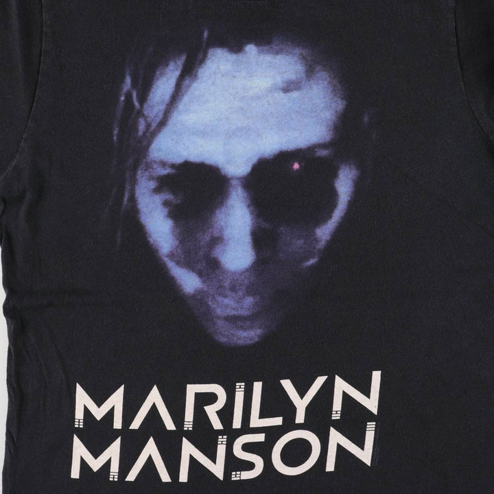 BAY ISLAND MARILYN MANSON Marilyn Manson Band T-shirt Band T Men's M size cotton black type Vintage Second Hand