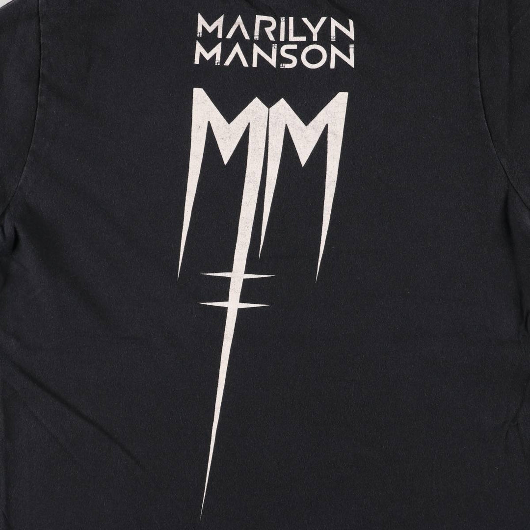 BAY ISLAND MARILYN MANSON Marilyn Manson Band T-shirt Band T Men's M size cotton black type Vintage Second Hand