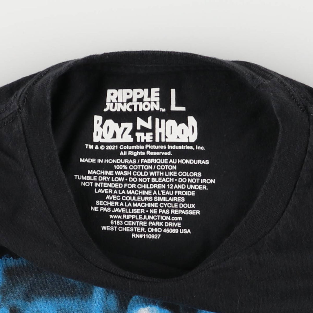 RIPPLE JUNCTION BOYZ N THE HOOD Boyz n the Hood Movie T-shirt Men's L size cotton black type Vintage Second Hand