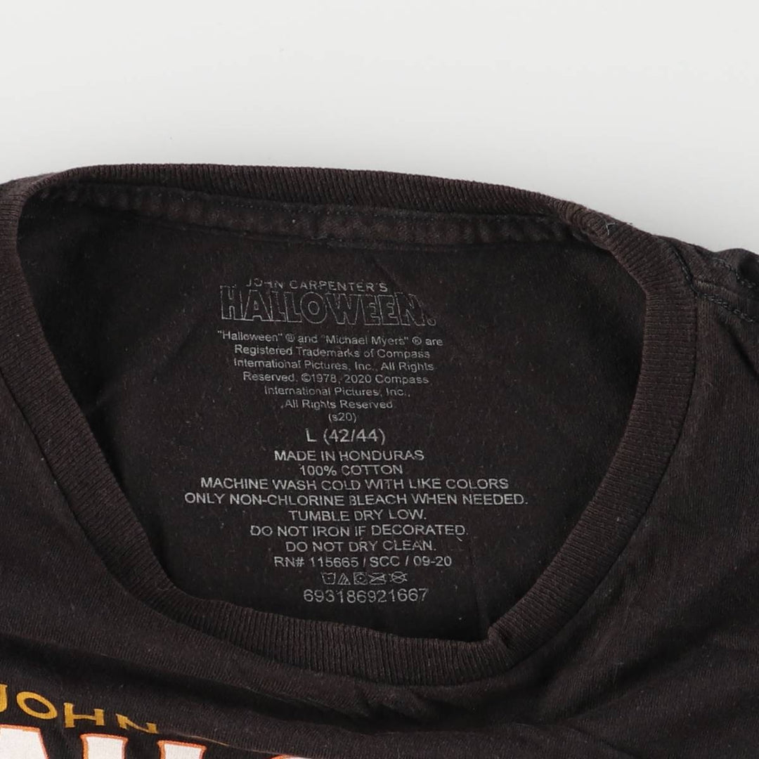 HALLOWEEN Movie T-shirt for men (size L) cotton black type Vintage Second Hand