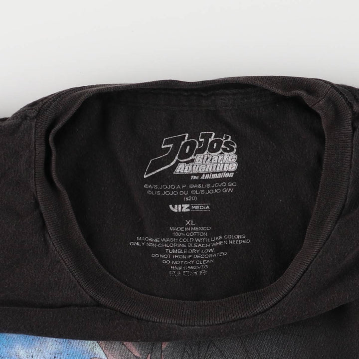 JoJo's Bizarre Adventure JoJo's Bizarre Adventure Anime Character Print T-Shirt Men's XL cotton black type Vintage Second Hand