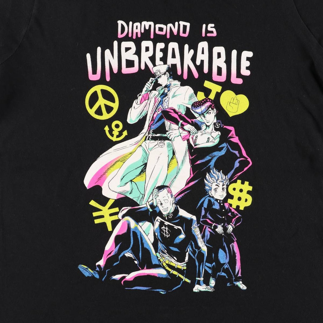 JoJo's Bizarre Adventure JoJo's Bizarre Adventure Anime Character Print T-Shirt Men's XL cotton black type Vintage Second Hand