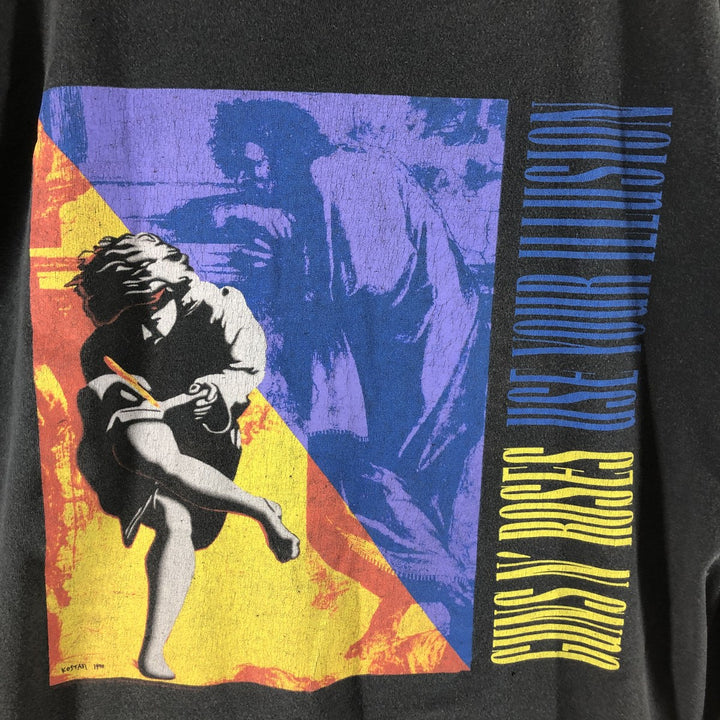 GUNS N' ROSES Guns N' Roses Band T-shirt Band Tee Men's M size cotton black type Vintage Second Hand