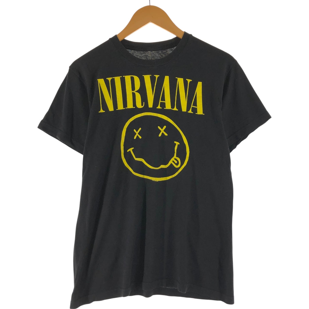 NIRVANA Nirvana Band T-shirt, Band T, Men's M size unclear black type Vintage Second Hand