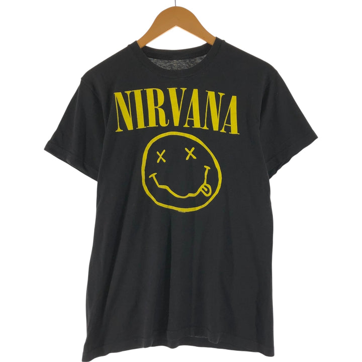 NIRVANA Nirvana Band T-shirt, Band T, Men's M size unclear black type Vintage Second Hand