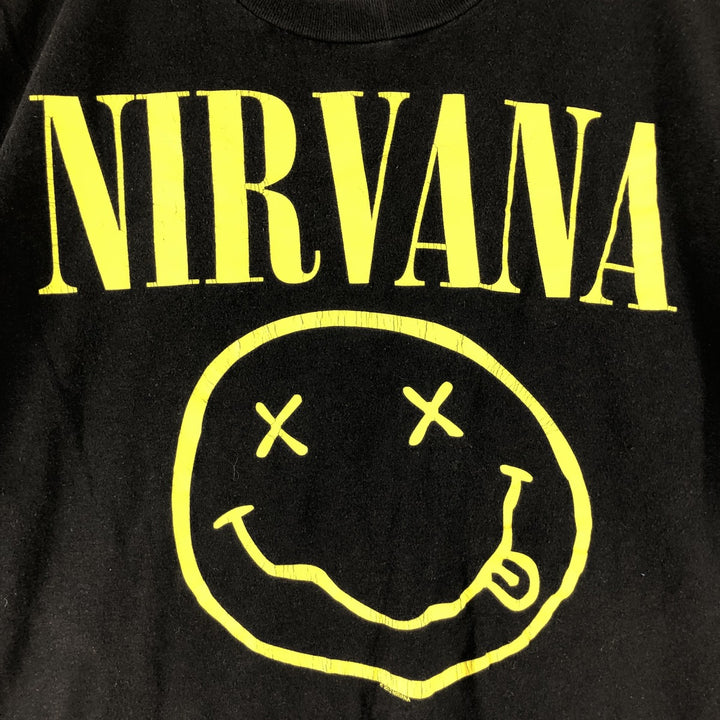NIRVANA Nirvana Band T-shirt, Band T, Men's M size unclear black type Vintage Second Hand