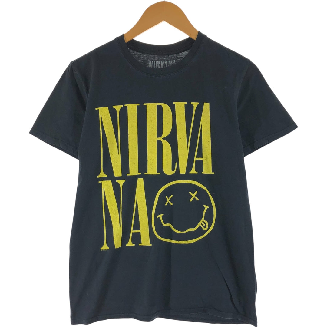 NIRVANA Nirvana Band T-shirt, Band T, Men's M size cotton black type Vintage Second Hand