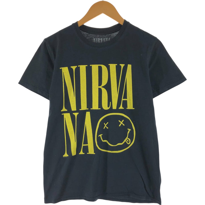 NIRVANA Nirvana Band T-shirt, Band T, Men's M size cotton black type Vintage Second Hand