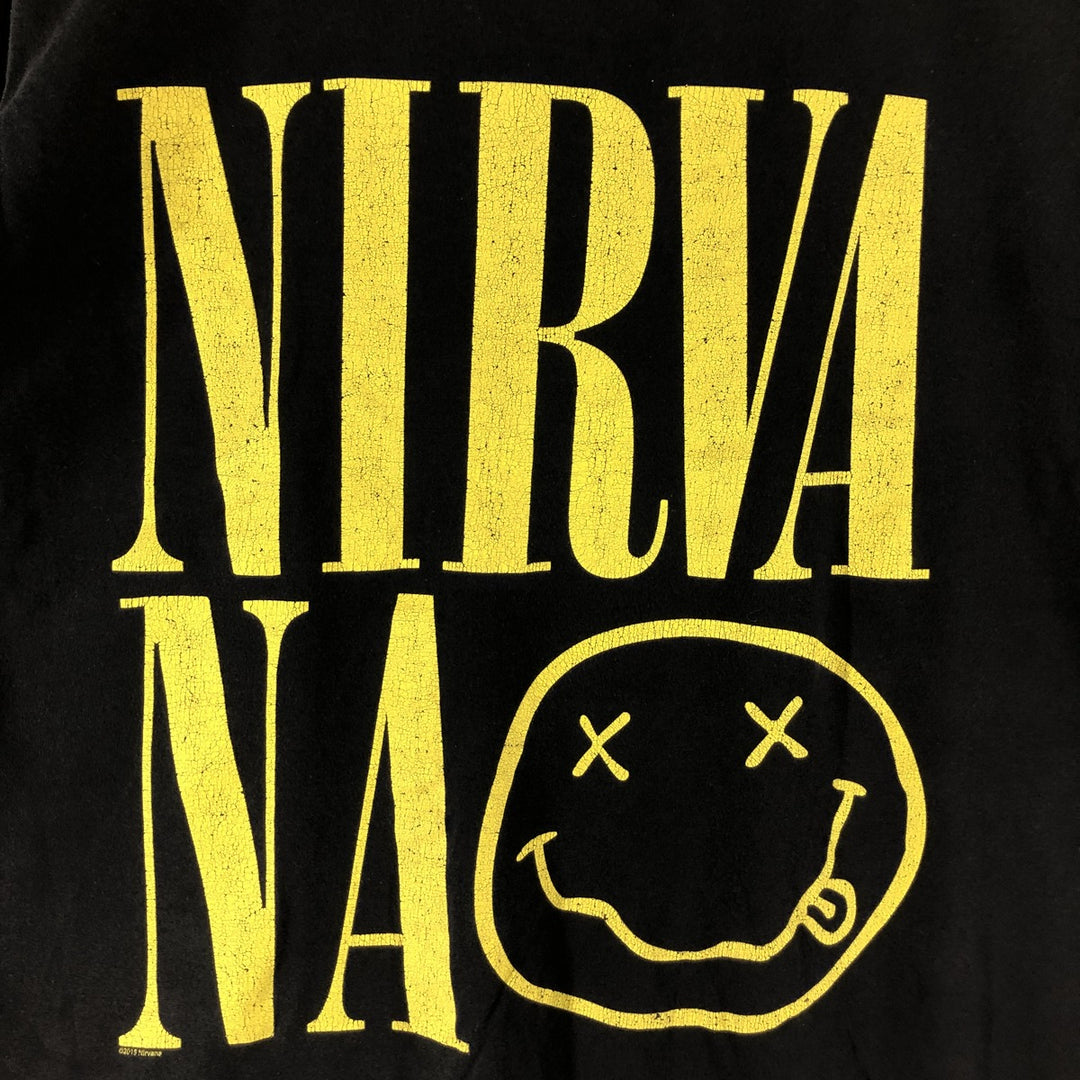 NIRVANA Nirvana Band T-shirt, Band T, Men's M size cotton black type Vintage Second Hand