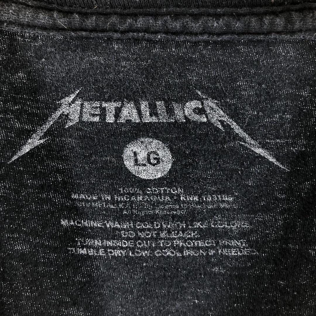 METALLICA Metallica Band T-shirt Band T Men's L size cotton black type Vintage Second Hand