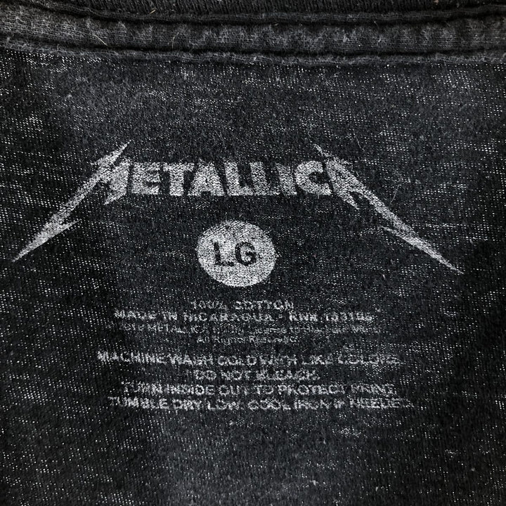 METALLICA Metallica Band T-shirt Band T Men's L size cotton black type Vintage Second Hand