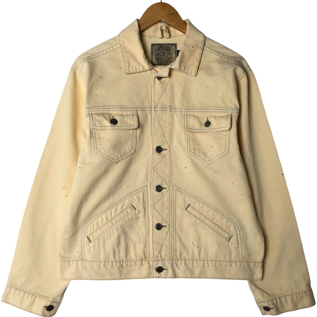 Ralph Lauren POLO RALPH LAUREN Trucker type cotton jacket Men's L size cotton unbleached Vintage Second Hand