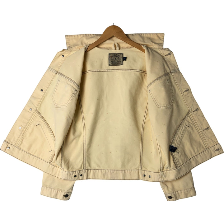 Ralph Lauren POLO RALPH LAUREN Trucker type cotton jacket Men's L size cotton unbleached Vintage Second Hand
