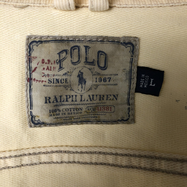 Ralph Lauren POLO RALPH LAUREN Trucker type cotton jacket Men's L size cotton unbleached Vintage Second Hand
