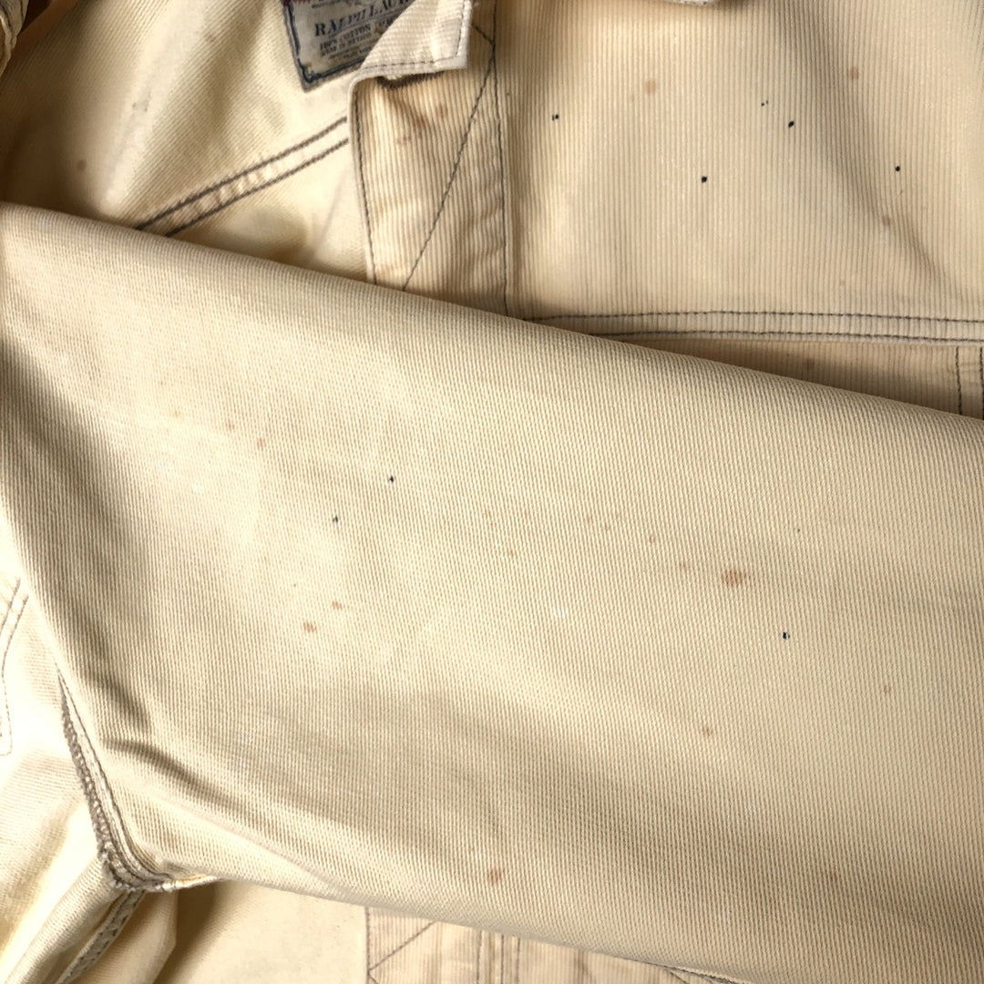 Ralph Lauren POLO RALPH LAUREN Trucker type cotton jacket Men's L size cotton unbleached Vintage Second Hand
