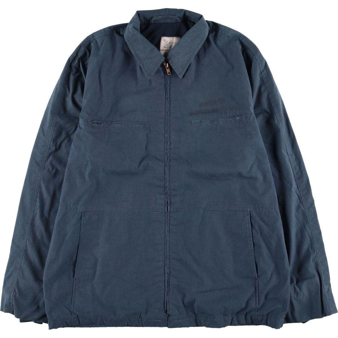 80'S US military genuine military utility jacket, made in USA, men's size L, vintage polyester navy blue type Vintage Second Hand