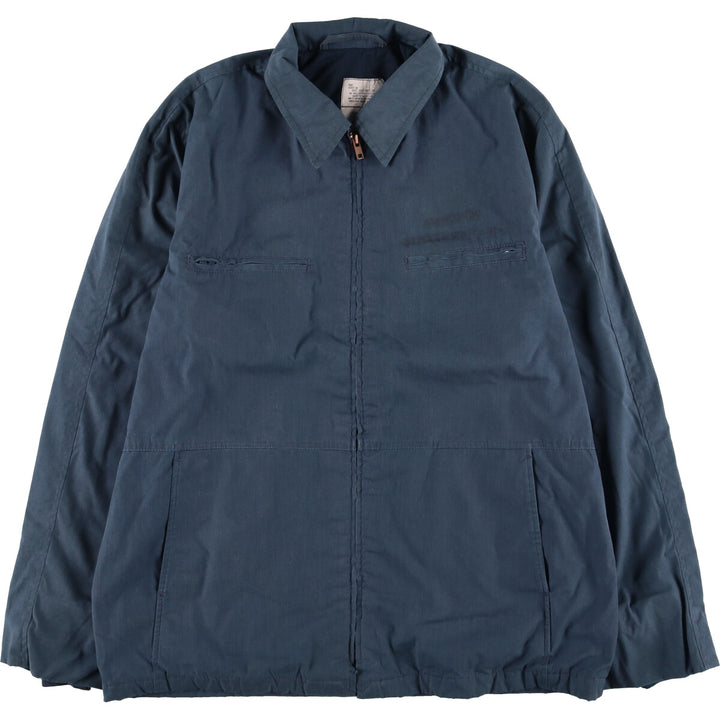 80'S US military genuine military utility jacket, made in USA, men's size L, vintage polyester navy blue type Vintage Second Hand