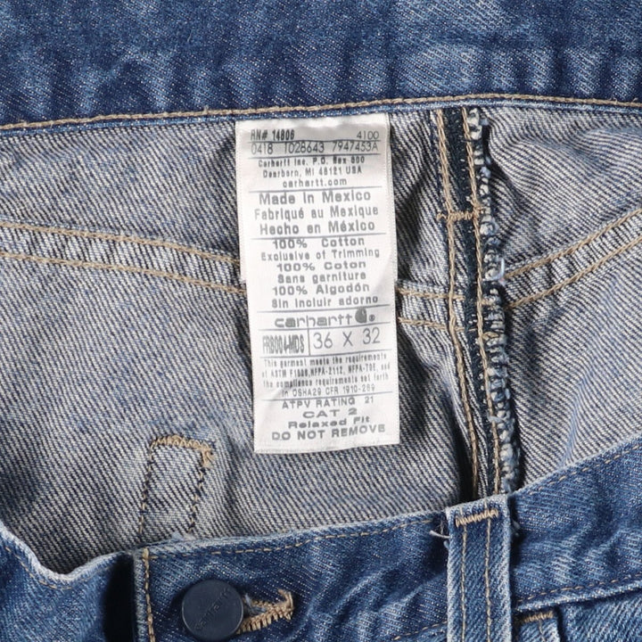 Carhartt FR Series CAT 2 RELAXED FIT Straight Denim Pants Men's w36 equivalent cotton blue type Vintage Second Hand