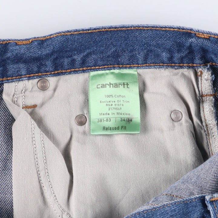Carhartt Relaxed Fit Tapered Denim Pants for Men, W34 equivalent cotton blue type Vintage Second Hand