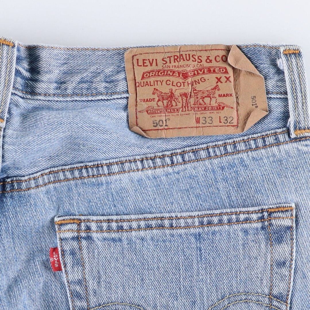 Levi's 501 straight denim pants for men, size W34 cotton blue type Vintage Second Hand