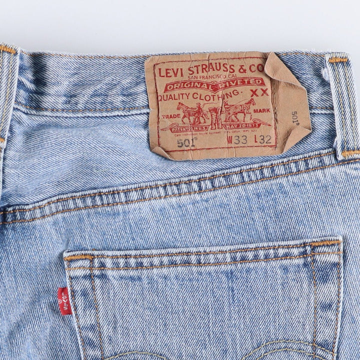 Levi's 501 straight denim pants for men, size W34 cotton blue type Vintage Second Hand