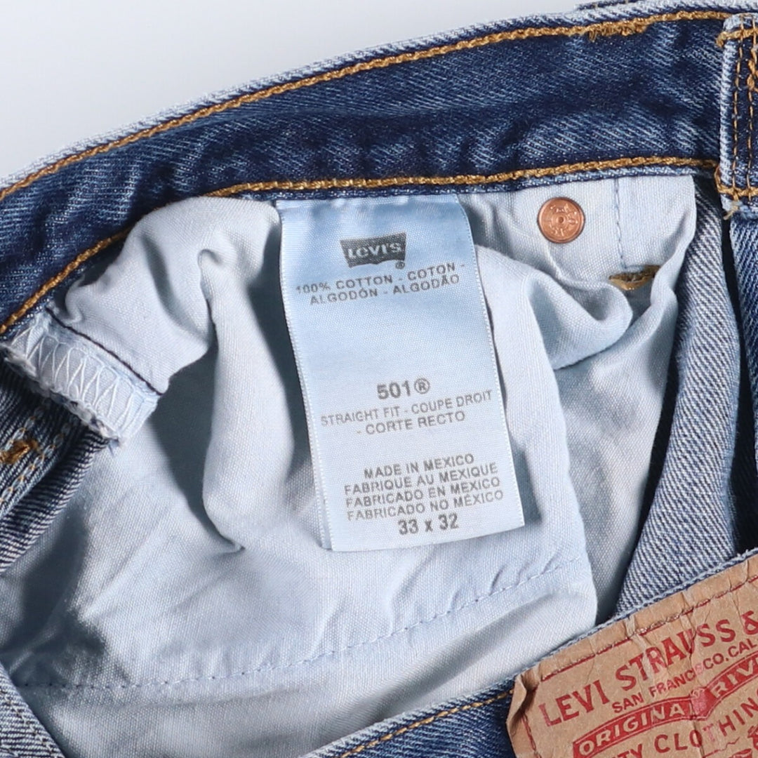 Levi's 501 STRAIGHT FIT straight denim pants for men, equivalent to w34 cotton blue type Vintage Second Hand