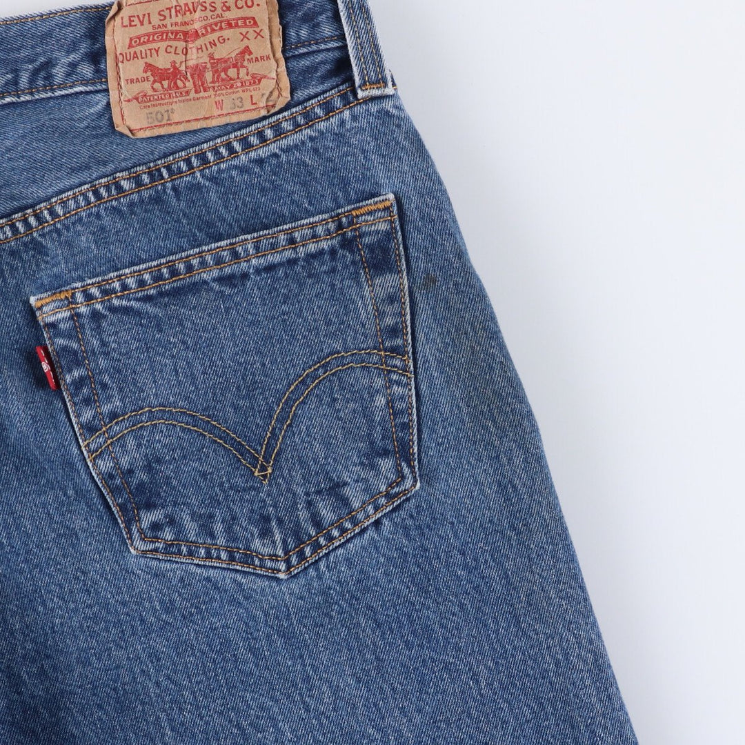 Levi's 501 STRAIGHT FIT straight denim pants for men, equivalent to w34 cotton blue type Vintage Second Hand