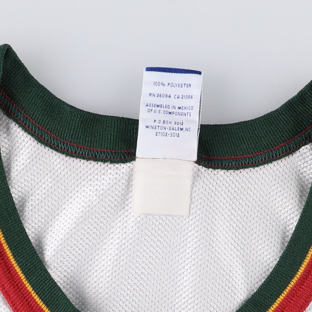 90'S Champion NBA Seattle SuperSonics Mesh Tank Top Game Shirt Men's L size polyester white type Vintage Second Hand