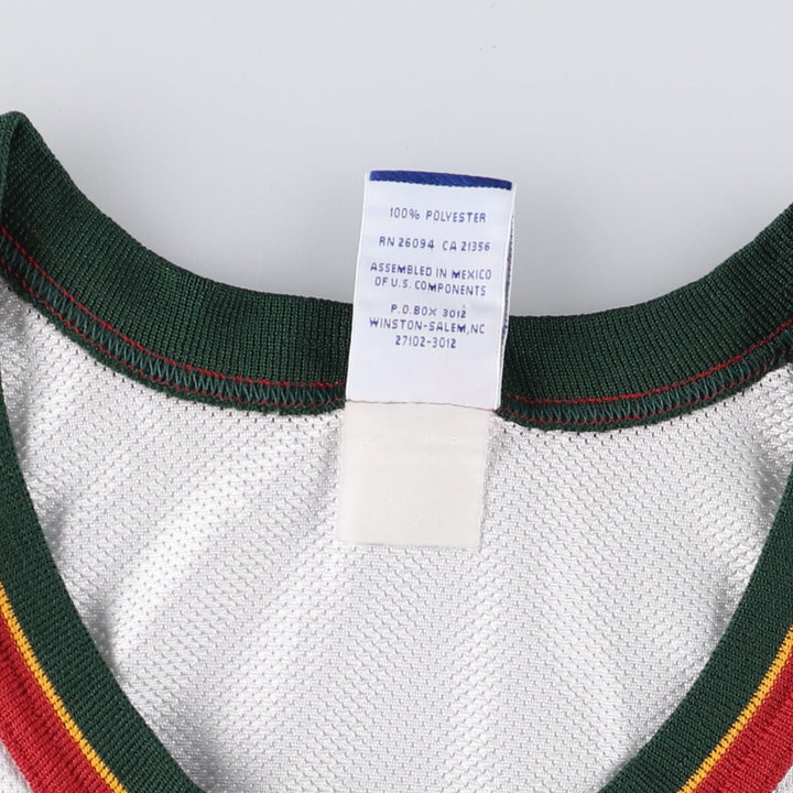 90'S Champion NBA Seattle SuperSonics Mesh Tank Top Game Shirt Men's L size polyester white type Vintage Second Hand