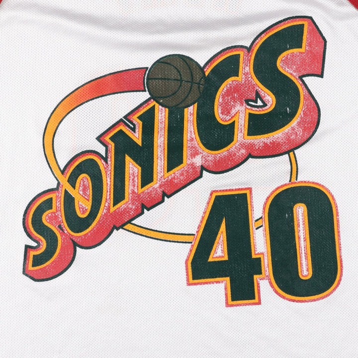90'S Champion NBA Seattle SuperSonics Mesh Tank Top Game Shirt Men's L size polyester white type Vintage Second Hand
