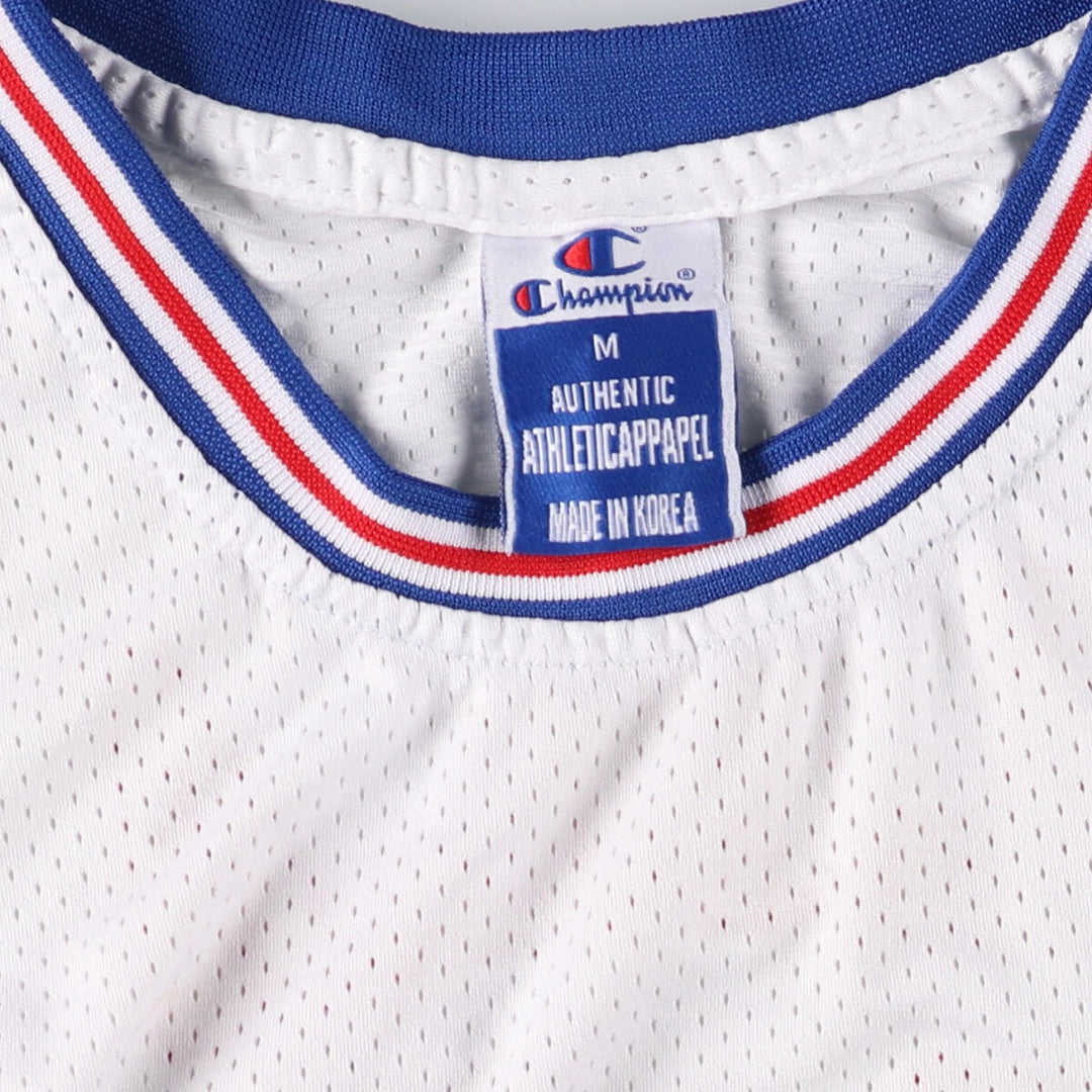 90'S Champion Space Jam Movie Mesh Tank Top Game Shirt Men's M Size unclear white type Vintage Second Hand