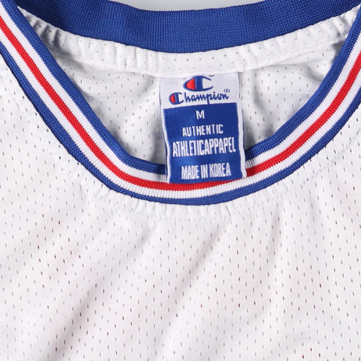 90'S Champion Space Jam Movie Mesh Tank Top Game Shirt Men's M Size unclear white type Vintage Second Hand
