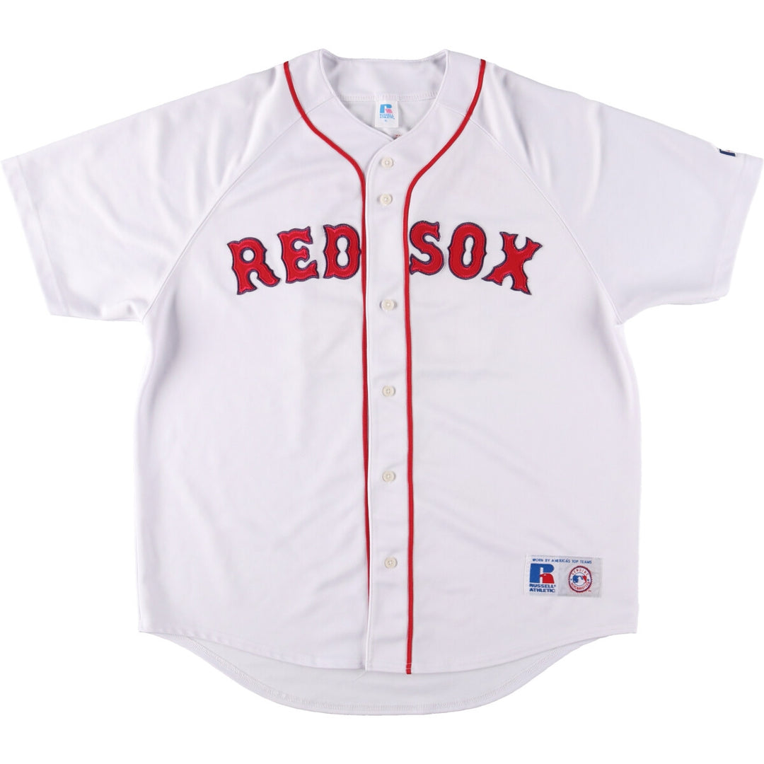 90'S Russell MLB BOSTON REDSOX Boston Red Sox Game Shirt Baseball Shirt Men's XL Vintage polyester white type Vintage Second Hand